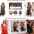 thumbnail image 4 of Dress Women Maxi Summer Plus Size Short Sleeve Dress Floral Casual Flowy Boho Bohemian Embroidered Peasant Petite Dress - 755/Red/L, 4 of 9