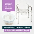 thumbnail image 6 of Lunderg Commode Liners with Lavender Scented Absorbent Pads - Value Pack Medical Grade 50 Count Universal Fit - Disposable Bedside Commode Liners and Pads for Adult Commode Chairs & Portable Toilets, 6 of 8
