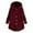 Wine, variant on Women's Wool Blend Hooded Winter Coat Loose Fit Long Cardigan Style Outerwear Jacket with Button Front