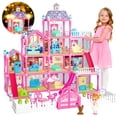 thumbnail image 1 of Doll House OCTERIC 11 habitaciones con muñecas, cachorros y muebles, color rosa, 1 of 6