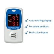 SmartHeart Talking Pulse Oximeter | Audible Results for Visually Impaired | Blood Oxygen Saturation | Monitor Lanyard and Batteries | Portable Spot-Check Monitoring