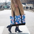 thumbnail image 4 of FORMRS Canvas Laptop Tote Bag for Women with 15.6" Computer Compartments Shoulder Handbag, Blue Daisy, 4 of 7