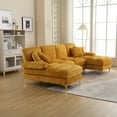 thumbnail image 4 of U-Shape Sectional Sofa with Pillows, Large Chenille Fabric 6-Seater Sofa with Metal Legs and Soft Paded Seat, Modern Accent Sofa Couch for Living Room Apartment Large Space, 4 of 7