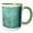 Green/White, variant on 3drose, Teal Scratched Metal Effect Texture, 15oz Two-tone Blue Mug