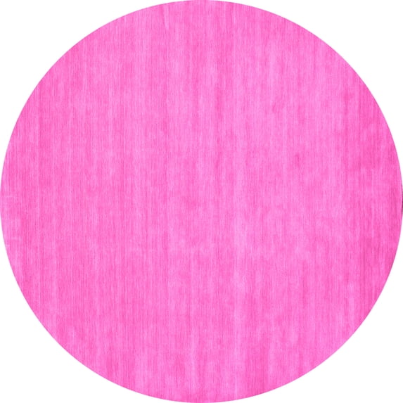 Ahgly Company Indoor Round Solid Pink Modern Area Rugs, 7' Round