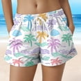thumbnail image 2 of COMVALUE Women's Plus Size Swim Shorts Quick Dry Beach Boardshorts Swimwear Bottom Trunks 2026 (Light Purple, M), 2 of 5