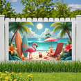 thumbnail image 5 of Colorful Beach Backdrop Flamingo Tropical Summer Banner Palm Tree for Beach Party Photography Summer Celebration, 5 of 7