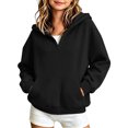 thumbnail image 3 of hengsof Girls Half Zip Sweatshirt Fleece Warm Hooded Pullover for Teen Long Sleeve Tops Fall Winter Clothes 5-16Y, 3 of 7