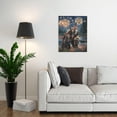 thumbnail image 4 of AVOI Forest Bear Decor Wall Art American Bear Wall Decor Bear Poster Bear Family Pictures for Wall American Flag Canvas Print Painting Artwork for Bathroom Bedroom Living Room Frame: 12x12in, 4 of 6