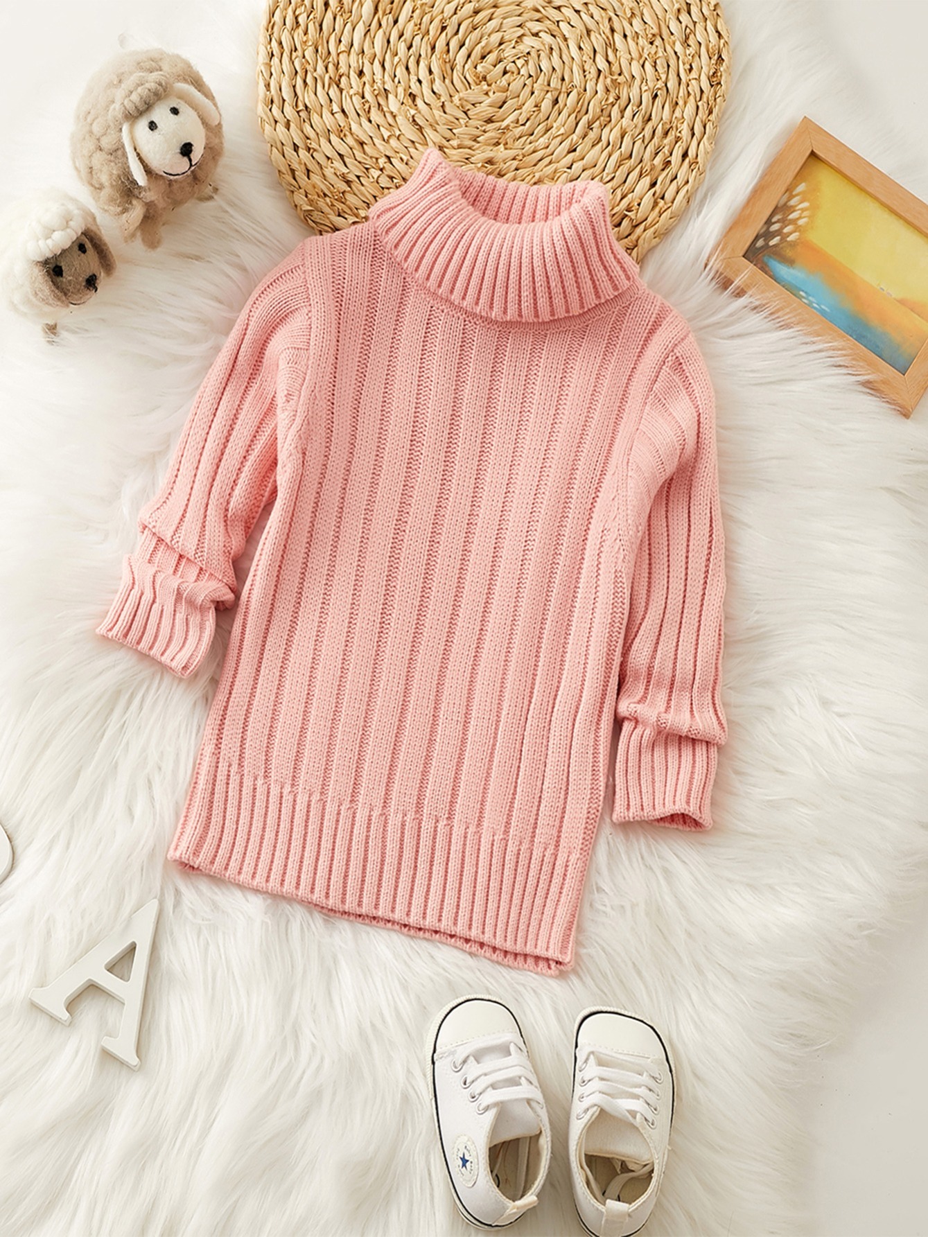 Pull Thermique Col Roulé Doublé Polaire – Chandail Épais Chaud Automne Hiver Enfants & Ados Unisexe