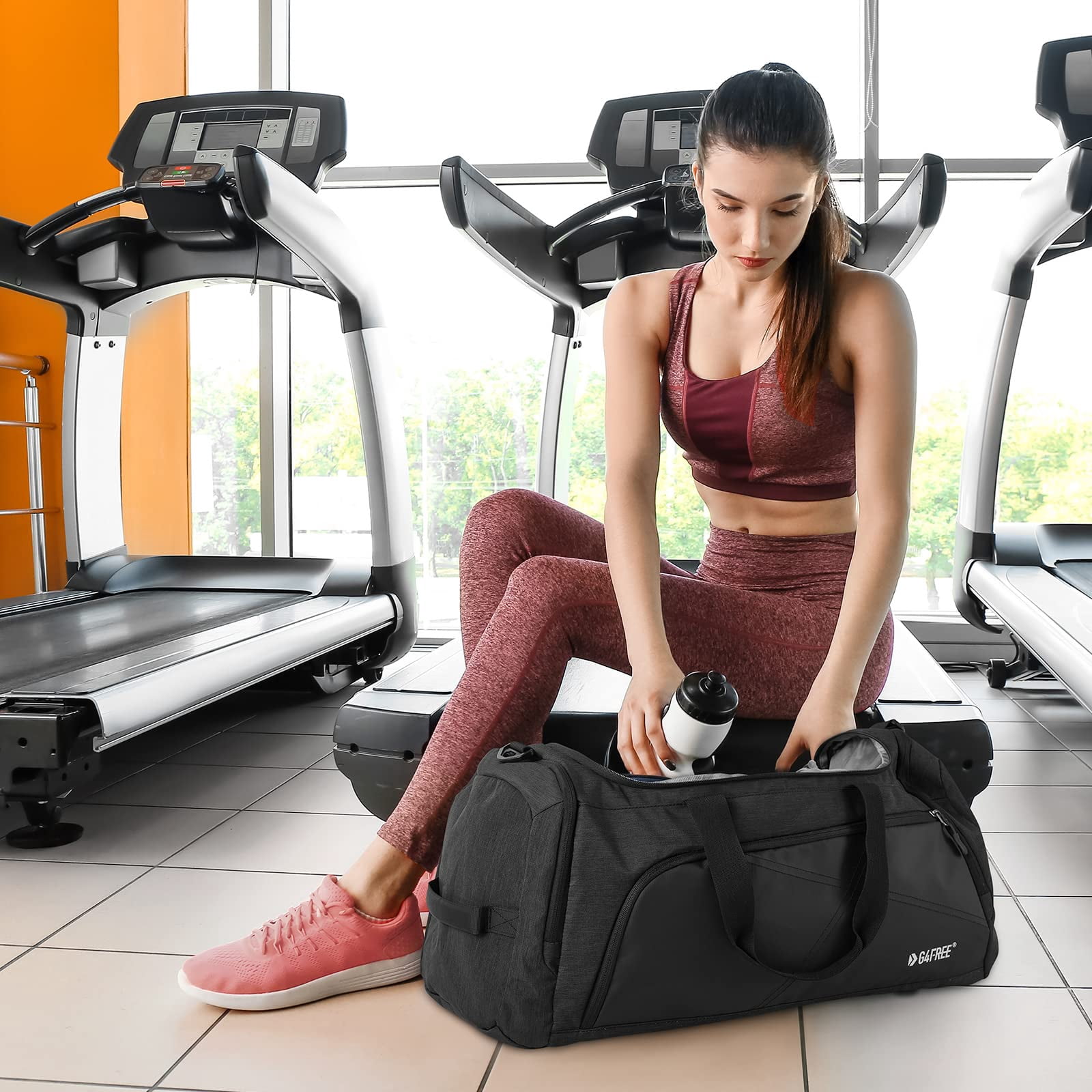 G4Free Sports Travel Duffel Bag 45L/60L with Shoe Compartment and Wet Pocket for Men and Women