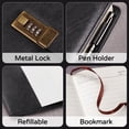 thumbnail image 3 of Diary with Lock, A5 PU Leather Journal with Lock 240 Pages, Vintage Lock Journal Password Protected Notebook with Pen and Gift Box, 8.6 x 5.8 inches, 3 of 5