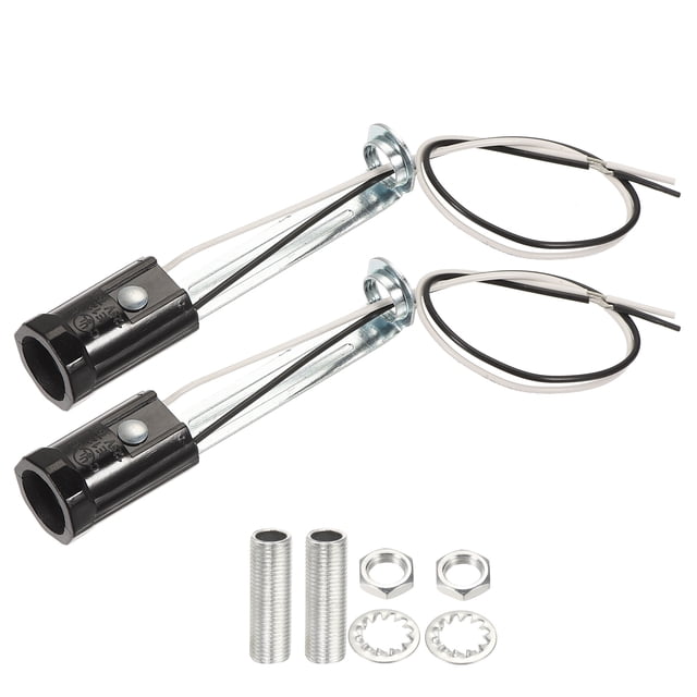 Unique Bargains 9.8 Inch Wire M10 Lamp Pipes 3.47 Inch Height Candelabra Base E12 Bulb Socket 3 Pack