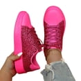 thumbnail image 5 of XIMIN Rhinestone Sneakers for Women Women's Glitter Sneakers Shiny Sequin Sport Tennis Lightweight Bling Lace Up Shoes Fashion Sneakers Footwear, 5 of 7