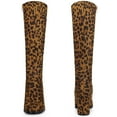 thumbnail image 5 of Women's Round Toe Chunky Heels Knee High Boots Leopard (Size 6), 5 of 5