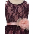 thumbnail image 4 of Dreamer PePi Floral Lace Bead Ribbon Easter Party Birthday Little Girls' Flower Girl Dress Fuchsia 2 (C03B38), 4 of 5