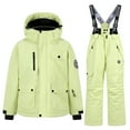 thumbnail image 2 of Juebong Kids Insulated Snow Jacket and Ski Bib Overalls Snow Pants Snowboard Snowsuit Boys Girls Overalls for Snowmobiling Green,9-10Years, 2 of 6