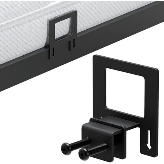 6-Pack Non-Slip Mattress Grippers for Metal Bed Frame, Heavy Duty Mattress Gaskets, Adjustable Anti-Slide Brackets, Black – Includes Screws & Allen Wrench