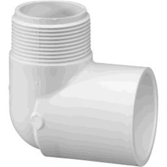 PVC Street Elbow, 90 Degrees, MNPT x Socket, 2 in Pipe Size
