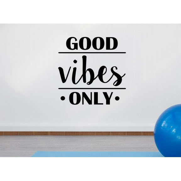 #2 Good Vibes Only 23 x 23 Vinyl Wall Quote Office Decal Sticker Lettering Work Space Gym Classroom Art Decor Motivational Inspirational Decorative Lettering