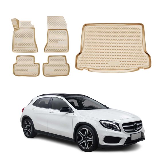 Custom Floor Mats & Cargo Liners for Mercedes GLA Class X156 2015-2019 TPE Beige