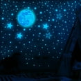 thumbnail image 2 of XDMTWLKJ Glowing Starry Moon Glow-in-the-Dark Wall Stickers for Bedroom, 1049 Pack, 2 of 6