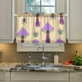 thumbnail image 5 of Coolnut Mushroom Kitchen Curtains 2 Panels, UV Protected Tier Curtains Half Window Curtains Kitchen Tiers for Guest Room Bathroom Sink Laundry Room Basement,24 x 27 Inch, 5 of 6
