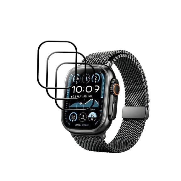 BOVUGAC(3 pack) Composite Screen Protector for Apple Watch Ultra4, Clear Anti‑Scratch Watch Screen Protective Film