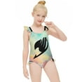 thumbnail image 5 of Fairy Tail Girls Swimsuit Ruffle One-piece Beachwear Kids Cute Swimwear Summer Bathing Suit 10-12Y(150cm), 5 of 8
