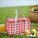 thumbnail image 4 of Bolsa térmica reutilizable para picnic, bolsa de playa, nevera portátil, bolsa térmica para frío o calor, picnic, playa, comida a domicilio, exterior (35 x 20 x 20 cm), 4 of 6