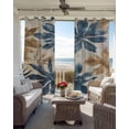 thumbnail image 4 of Navy Blue Brown Blackout Curtains 72 Inches Long for Bedroom, Tropical Botanical Palm Leaves Vintage Thermal Insulated Room Darkening Black Out Window Curtain Panels Grommet Drapes for Living Room, 4 of 8
