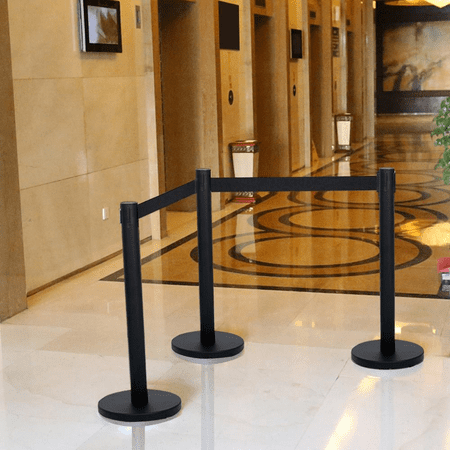Yaheetech 6-Pack Stanchion with 6.5 Foot Retractable Belt Crowd Control Stanchion Queue Line Post Barrier