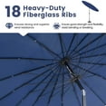 thumbnail image 4 of Costway 9 FT Patio Round Market Umbrella with Push Button Tilt, Crank Handle, Vented Top Navy, 4 of 10