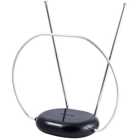 Philips Rabbit Ears Antena de TV para Interiores, dipolos y Bucle Circular, Digital, Compatible con
