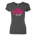 thumbnail image 2 of I Wear Pink for My Aunt Survivor Awareness Womens Slim Fit Junior Tee, Dark Grey, Medium, 2 of 3