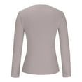 thumbnail image 5 of larppty Women 2025 Fall Clothes Long Sleeve Shirts Ribbed Knit Fitted Basic Tee Going Out Tops Casual Outfits (Light Gray, L), 5 of 6