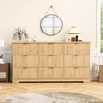thumbnail image 5 of 63-Inch Wide Oak 9-Drawer Dresser with Power Outlet and Deep Drawers, Large Chest TV Stand for Bedroom or Hallway, 5 of 8