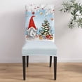 thumbnail image 4 of Chair Covers for Dining Room Set of 6,Gnome Pine Tree Xmas Ball on Gray Stretch Seat Protector Removable Washable Chairs Slipcovers for Kitchen Banquet Wedding Hotel,Winter Fir Leaves Snowflake, 4 of 6
