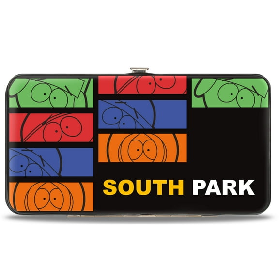 Comedy Central Wallet, Hinged, South Park Boys Sketch Blocks and Pose Monogram Multi Color, Vegan Leather