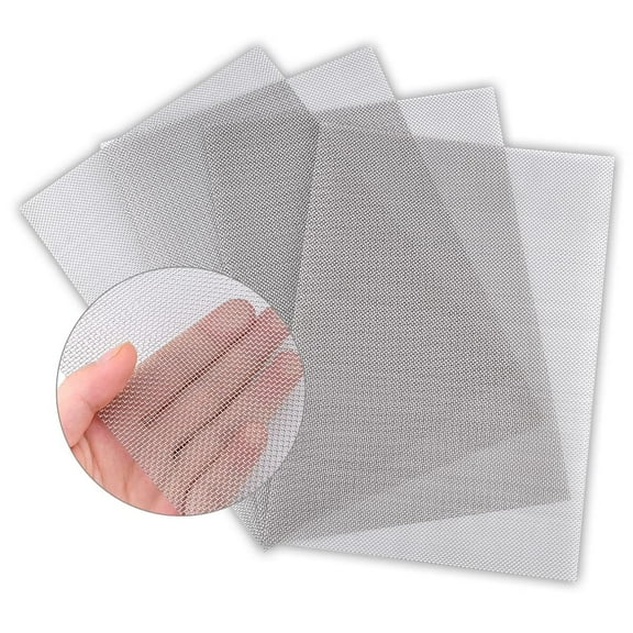 RUseeN 4 PACK Stainless Steel Woven Wire Mesh Never Rust, Air Vent Mesh 11.8"X8.2"(300X 210mm), Hard and Heat Resisting Screen, 1mm Hole 20 Mesh Easy to Cut for Rodents Filters Window DIY Projects