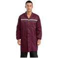 thumbnail image 1 of Yeahdor Unisex Reflective Strips Lab Coats Workshop Uniform Wear Resistant Work Coat Garage Workwear Burgundy M/小号, 1 of 6