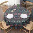 thumbnail image 3 of Multicolor Triangular and Diamond Shaped Geometric Boho Round Tablecloth 60"x60",Wrinkle Wipeable Table Cloth for Kitchen Dining Room Picnic Patio Party, 3 of 6