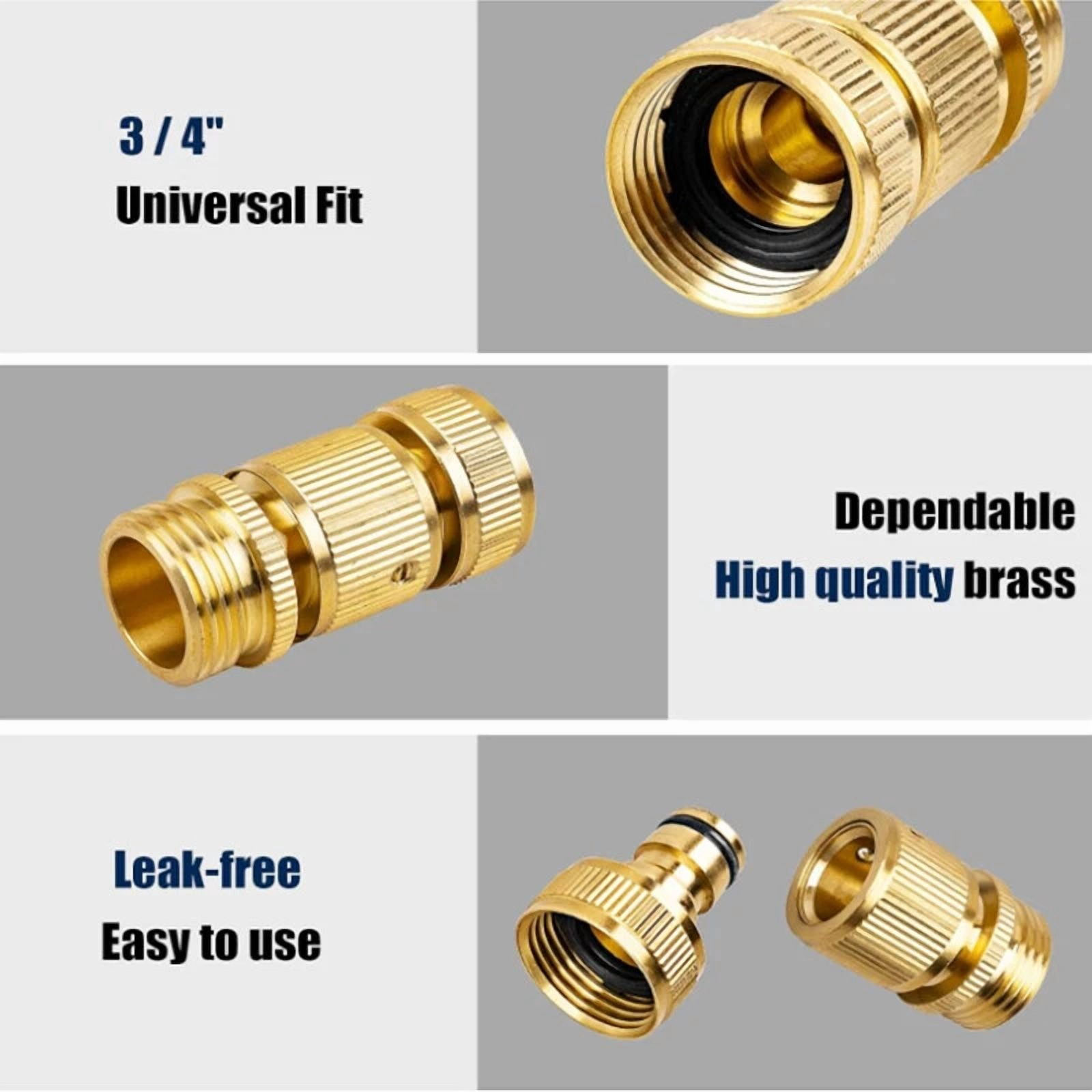 PURELY- Us 3/4" Garden Hose Quick Connect Water Hose Fit Brass Female Male Connector