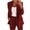 Claret, variant on Lovskoo 2024 Blazers for Women Business Casual Solid Long Sleeve Tops Cardigan Coat Pockets Long Pants Suit Claret