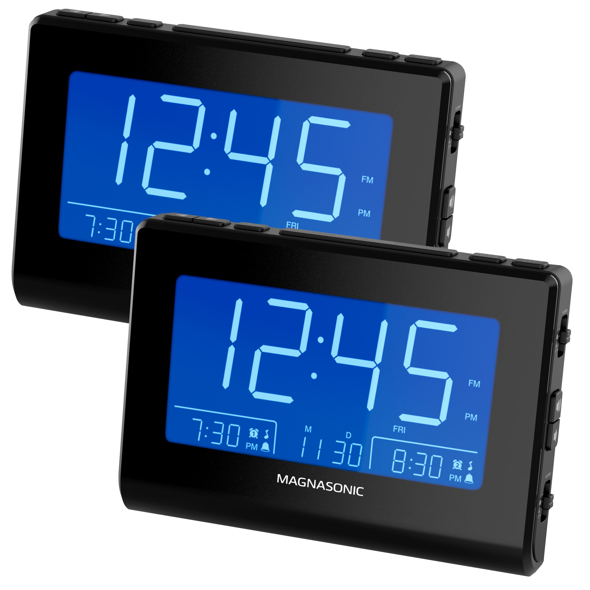 Magnasonic Alarm Clock Radio with USB Charging for Smartphones