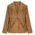 thumbnail image 5 of Blazers for Women Oversized Single Breasted Button Notch Lapel Business Blazer Suit Jacket Casual Solid Loose Comfy Open Front Long Sleeve Work Office Blazer Jackets, 5 of 6