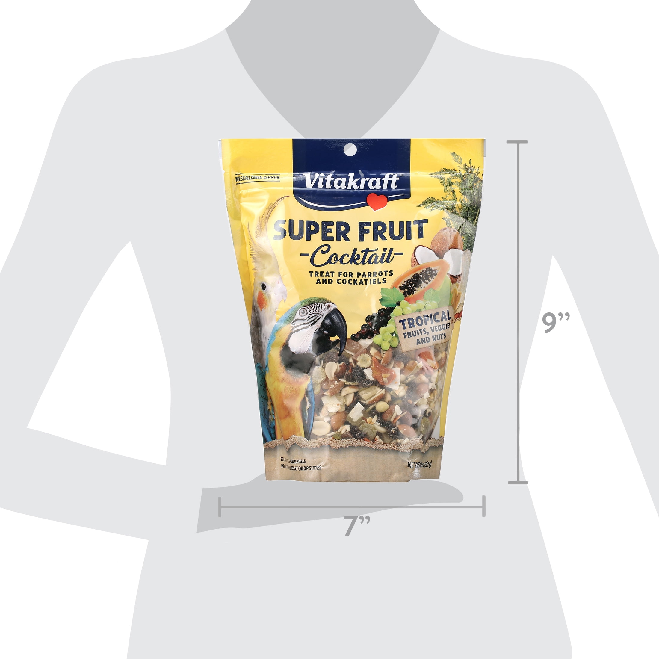 Vitakraft Fresh Super Fruit Cocktail - Tropical Parrot Fruit Blend - Parrot and Parakeet Treats