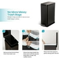 thumbnail image 3 of Home Zone Living 12 Gallon Slim Kitchen Trash Can with Soft Close Lid, Step Pedal, Bag Tuck Band, and Removable Liner, Stainless Steel, Black, 45 Liters, 3 of 6