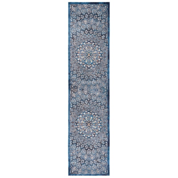 SAFAVIEH Aria Layne Oriental Runner Rug, Navy/Gold, 2' x 8'
