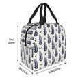 thumbnail image 2 of Yiaed Blue Leaves Print Insulated Lunch Bag Reusable Cute Tote Lunch Box, Leakproof Cooler Lunch Bags for Work Office Travel School Picnic, 2 of 5